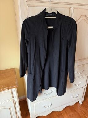 Zara Black Open-Front Blazer Jacket